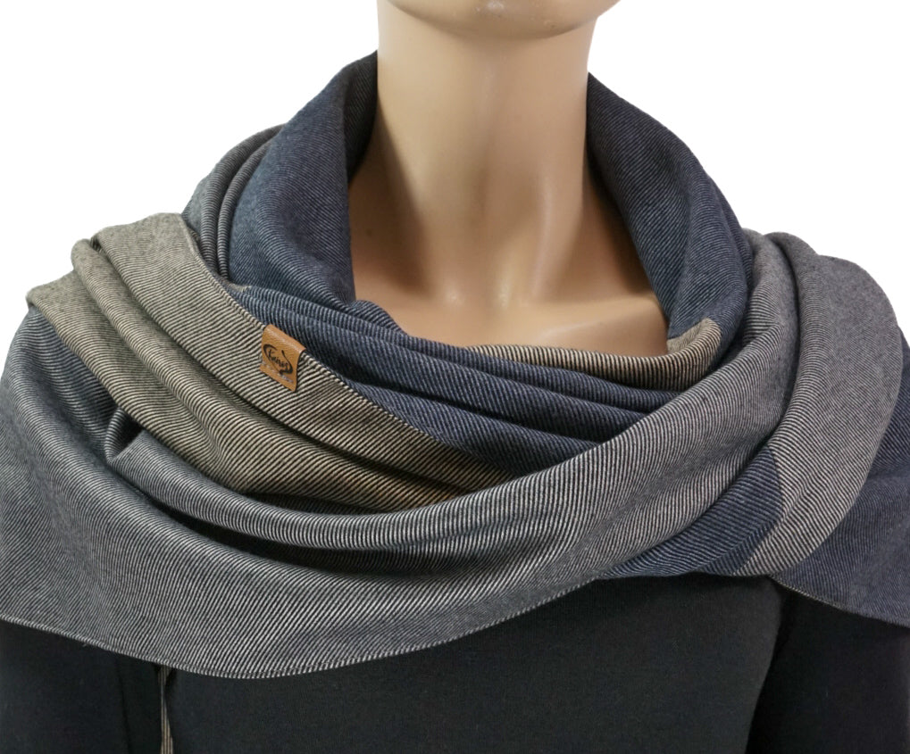 Karabinertuch TORINO | Grau • Blau • Beige