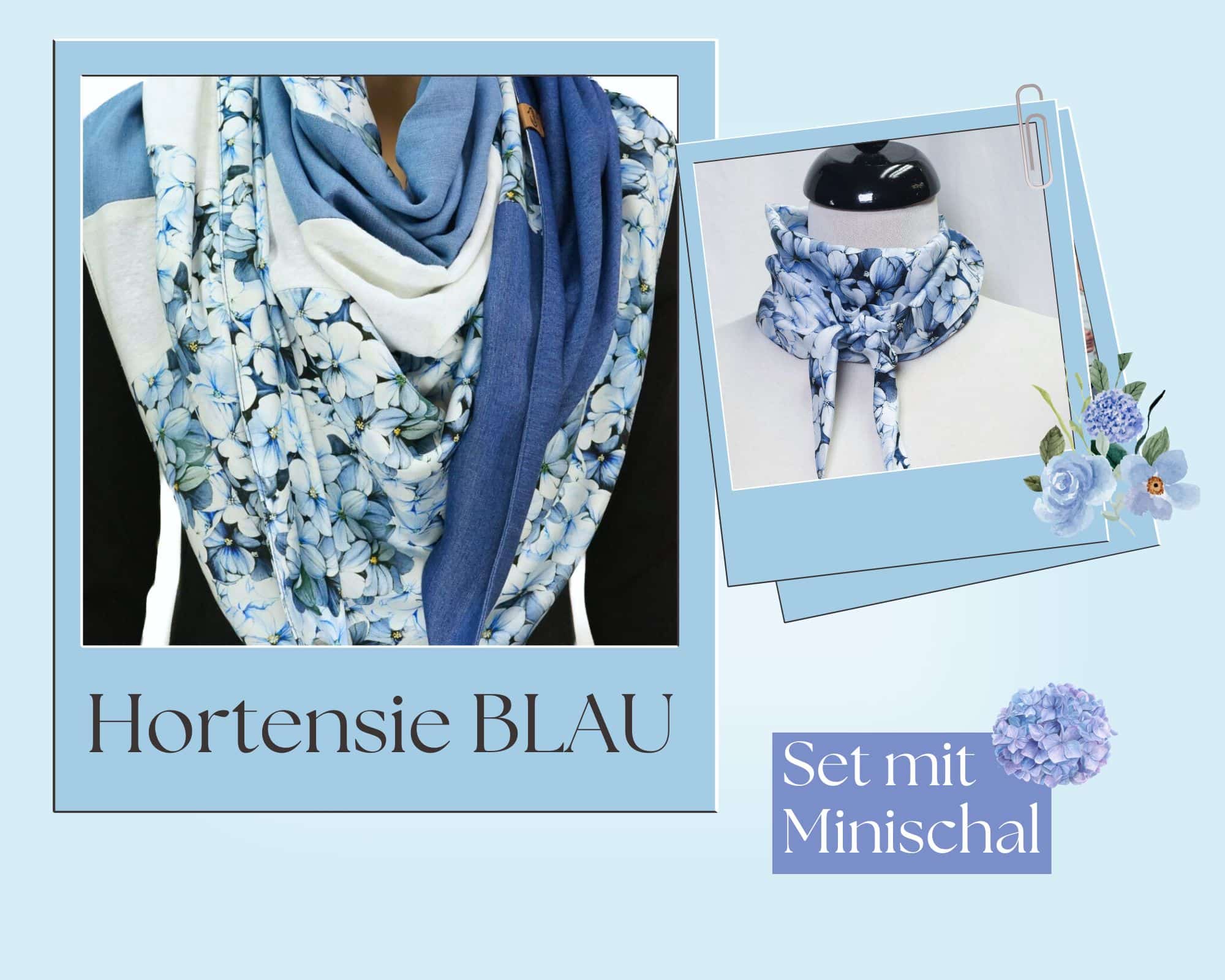Karabinertuch Hortensie Blau