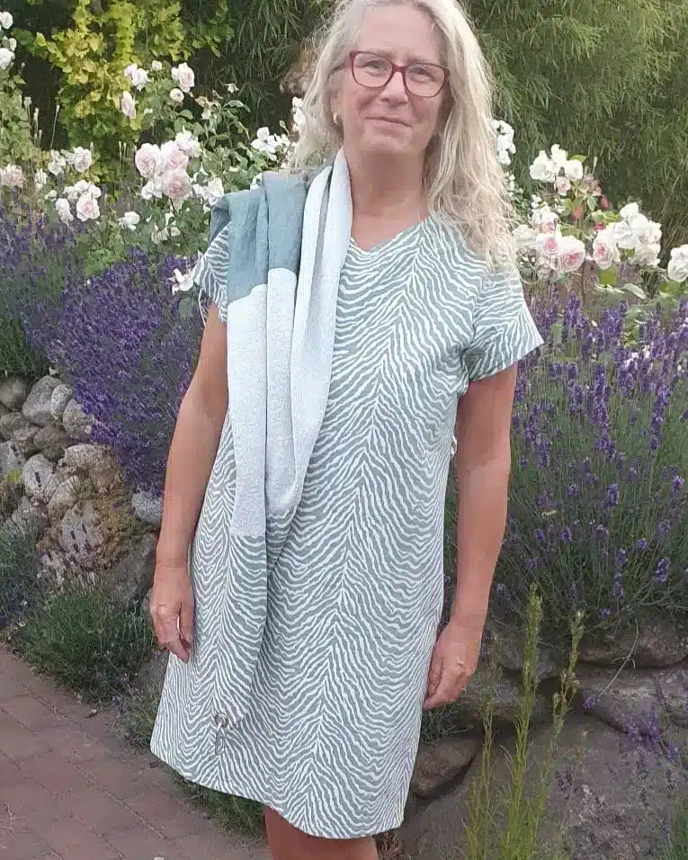 Sommerkleid Zebra, salbeigrün