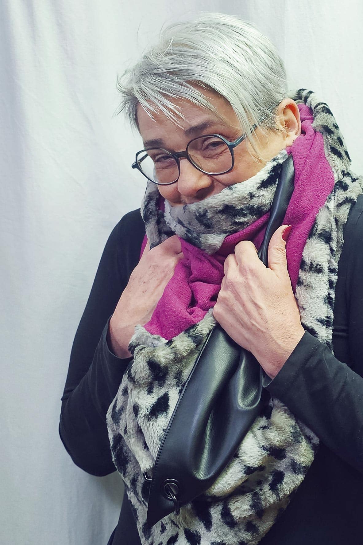 Karabinertuch Panther | Kuscheliges Kunstfell mit Pink | PREORDER