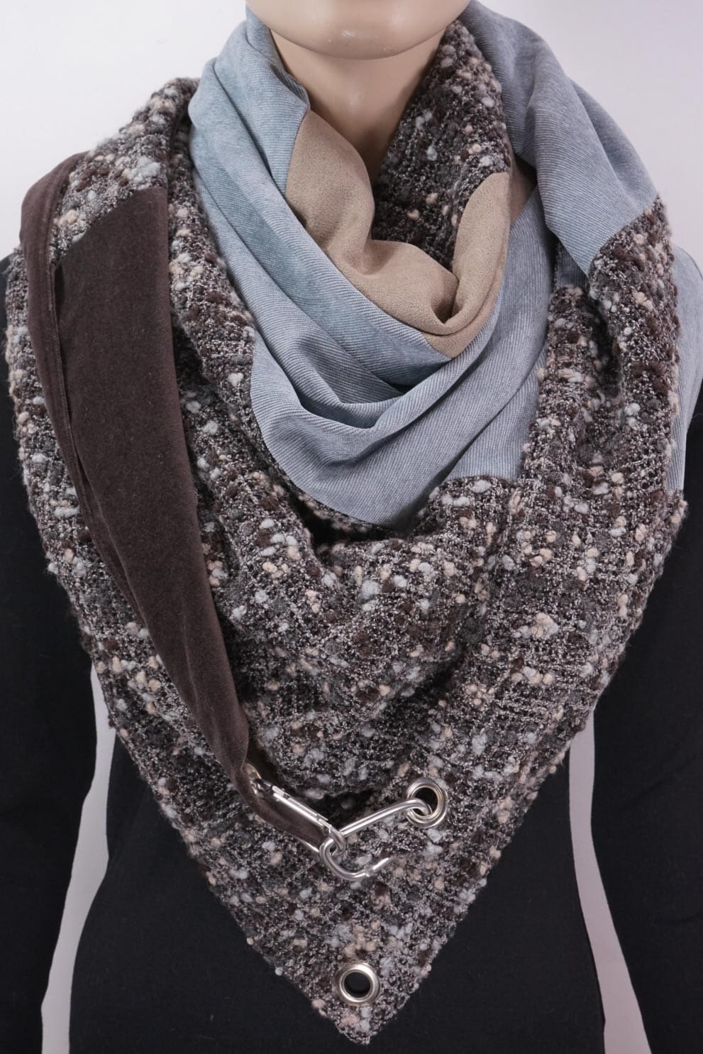 Karabinertuch Winterbalance | Bouclé, Strick & Wildlederimitat