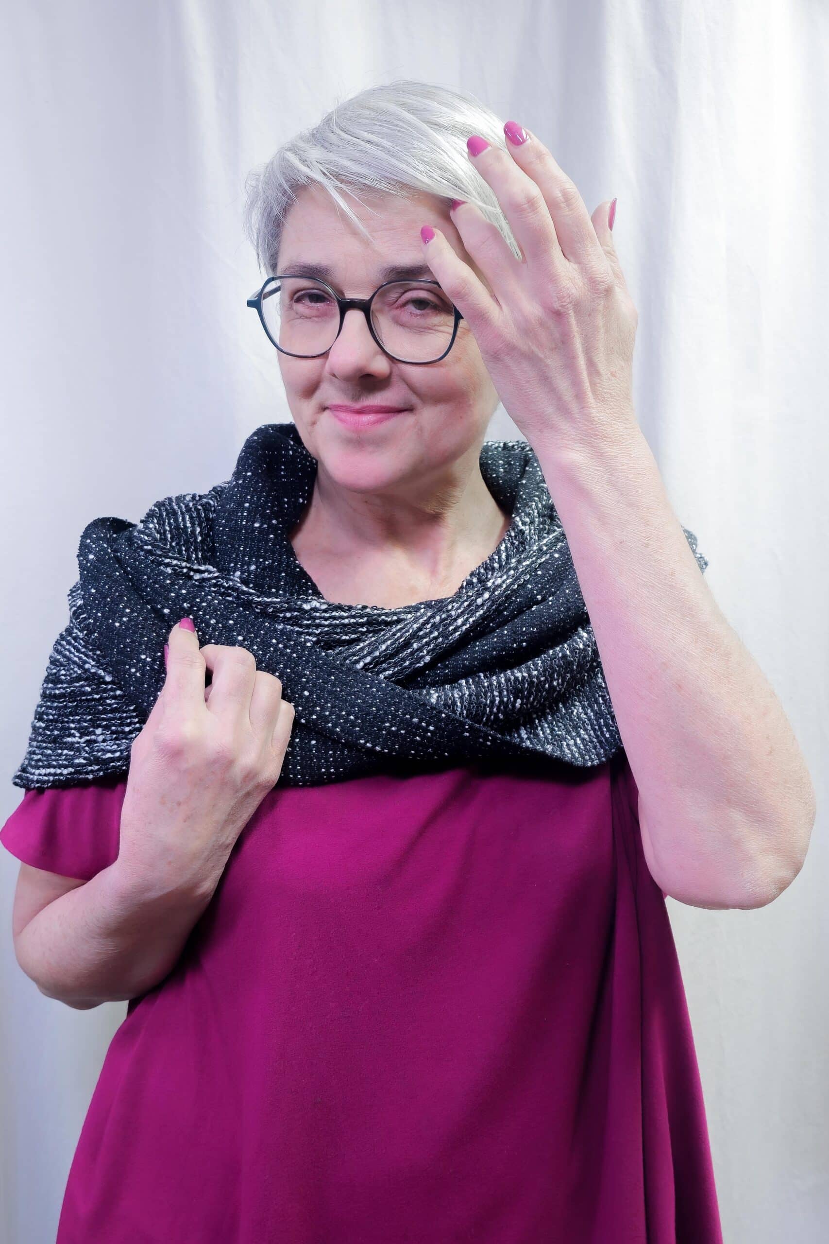 Karabinertuch Schwarz meliert, EINLAGIG