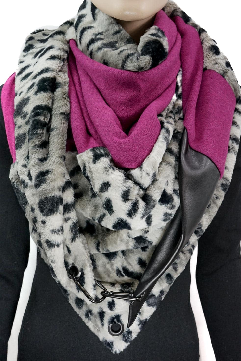 Karabinertuch Panther | Kuscheliges Kunstfell mit Pink | PREORDER
