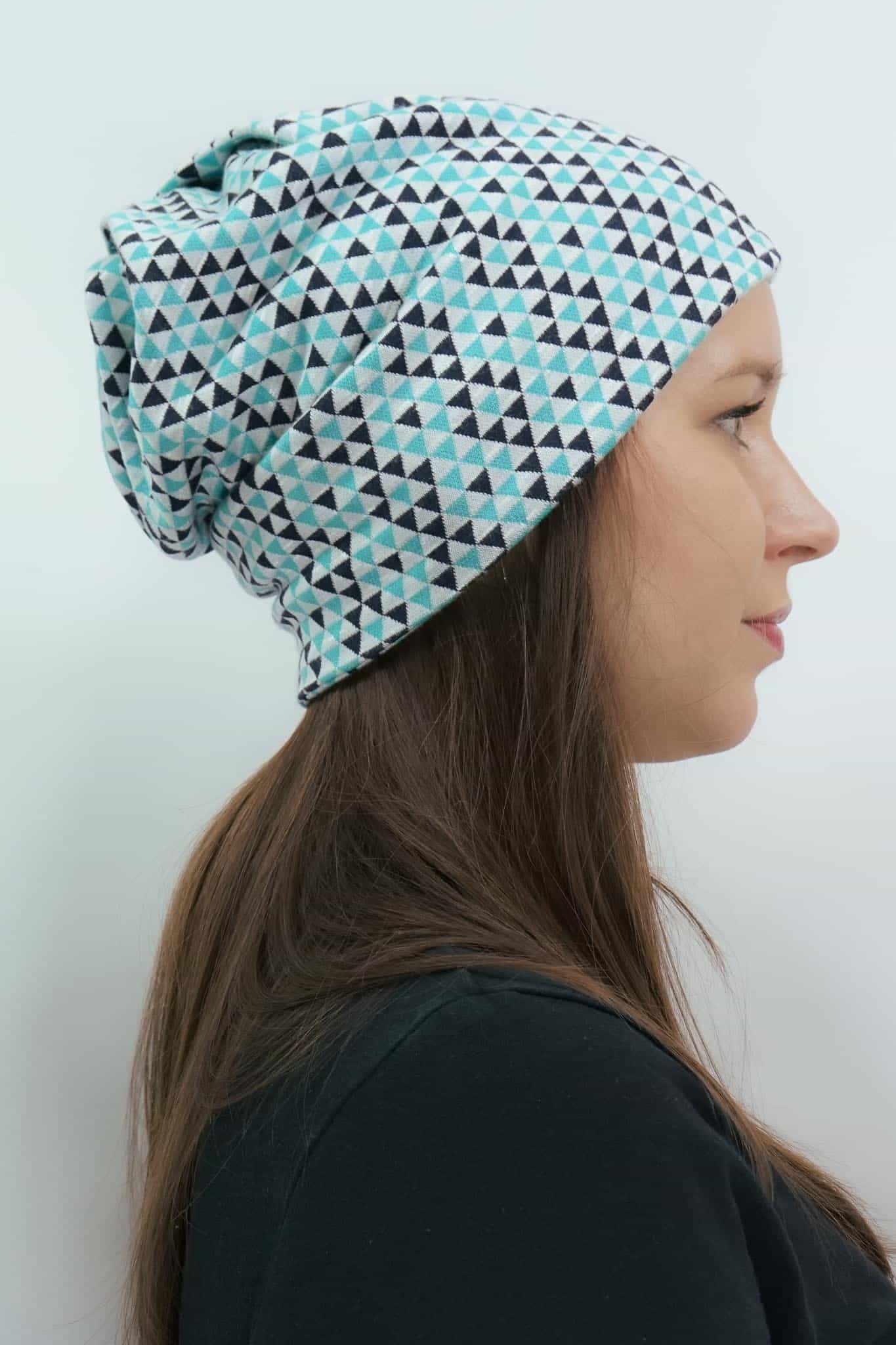TWIST Mütze, Minidreiecke, mint/schwarz/naturweiß