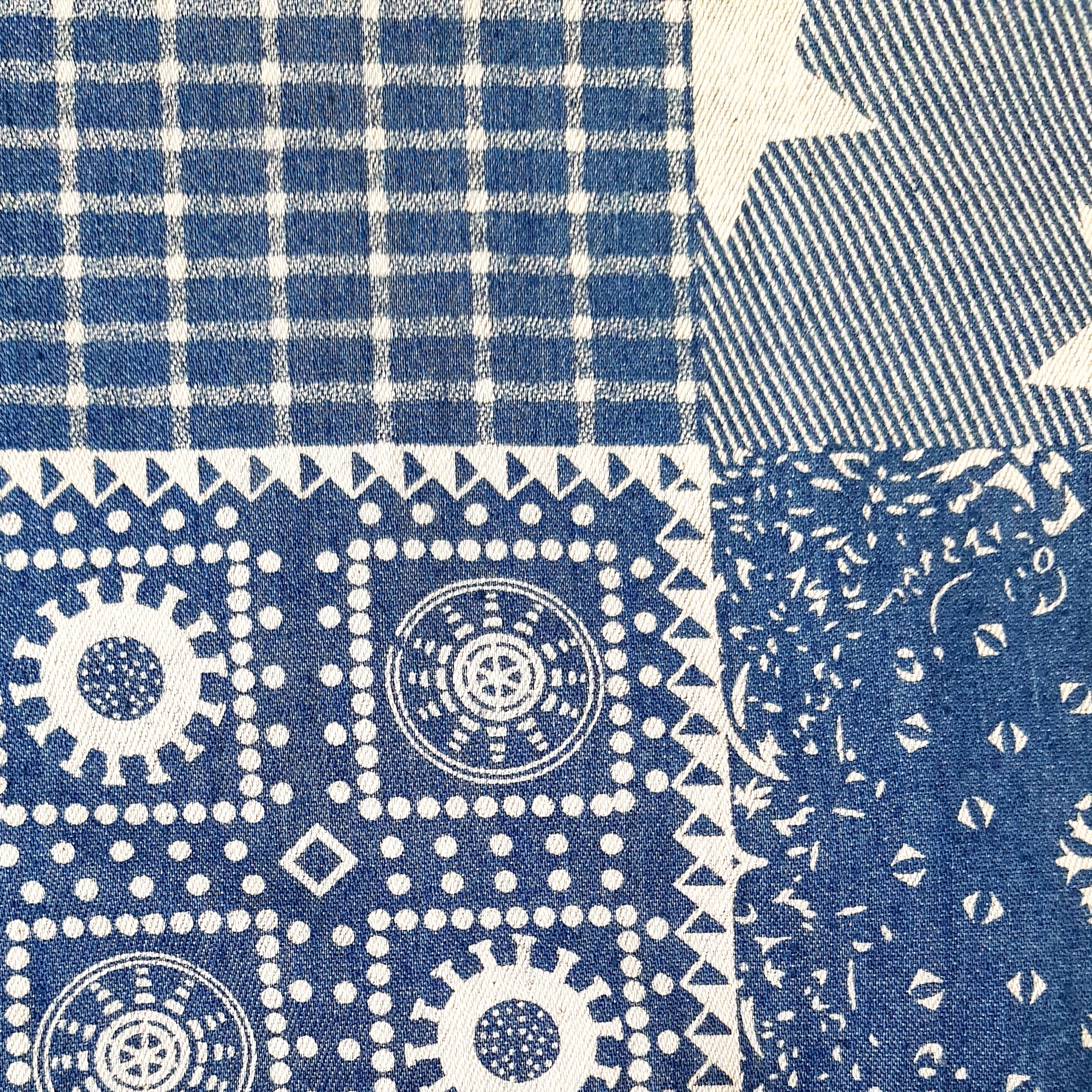 Stoffrock, Jeans im Patchwork style
