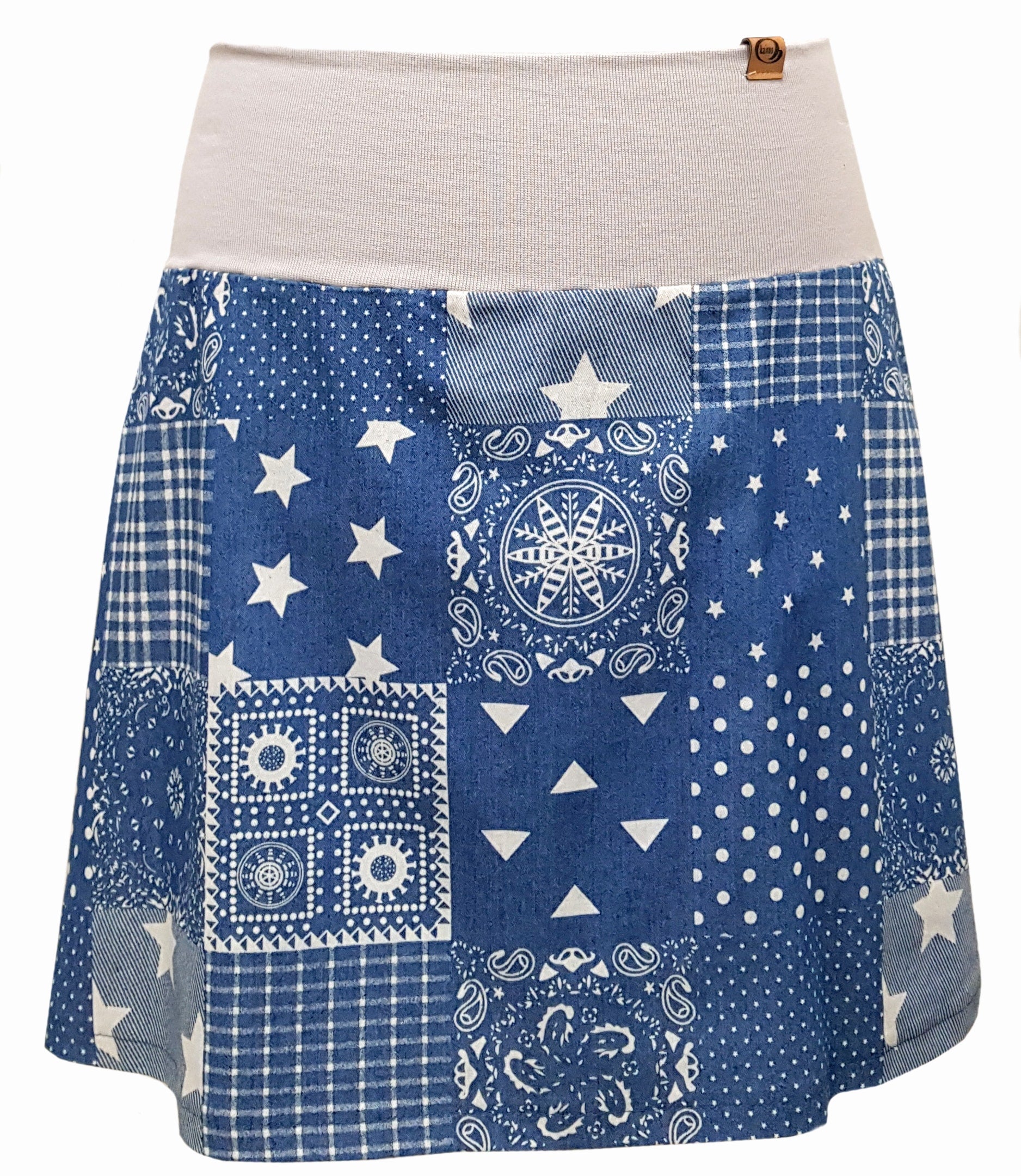 Stoffrock, Jeans im Patchwork style