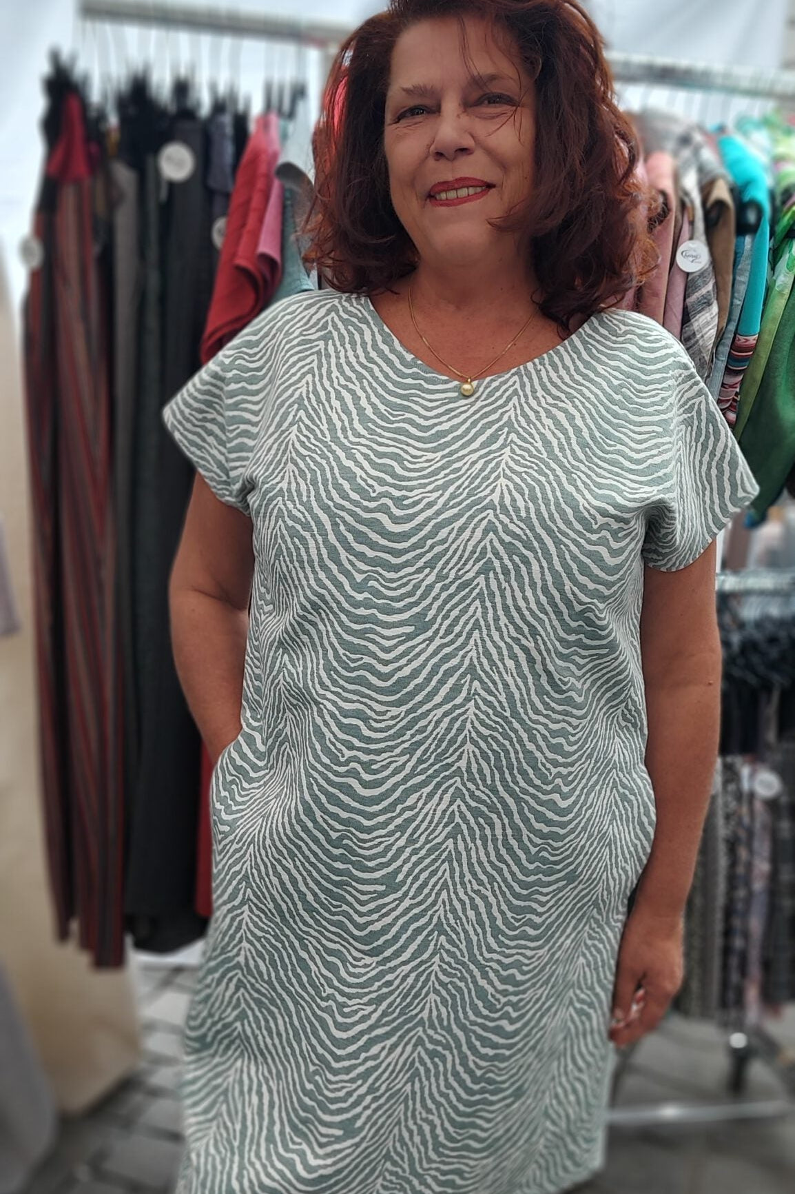 Sommerkleid Zebra, salbeigrün