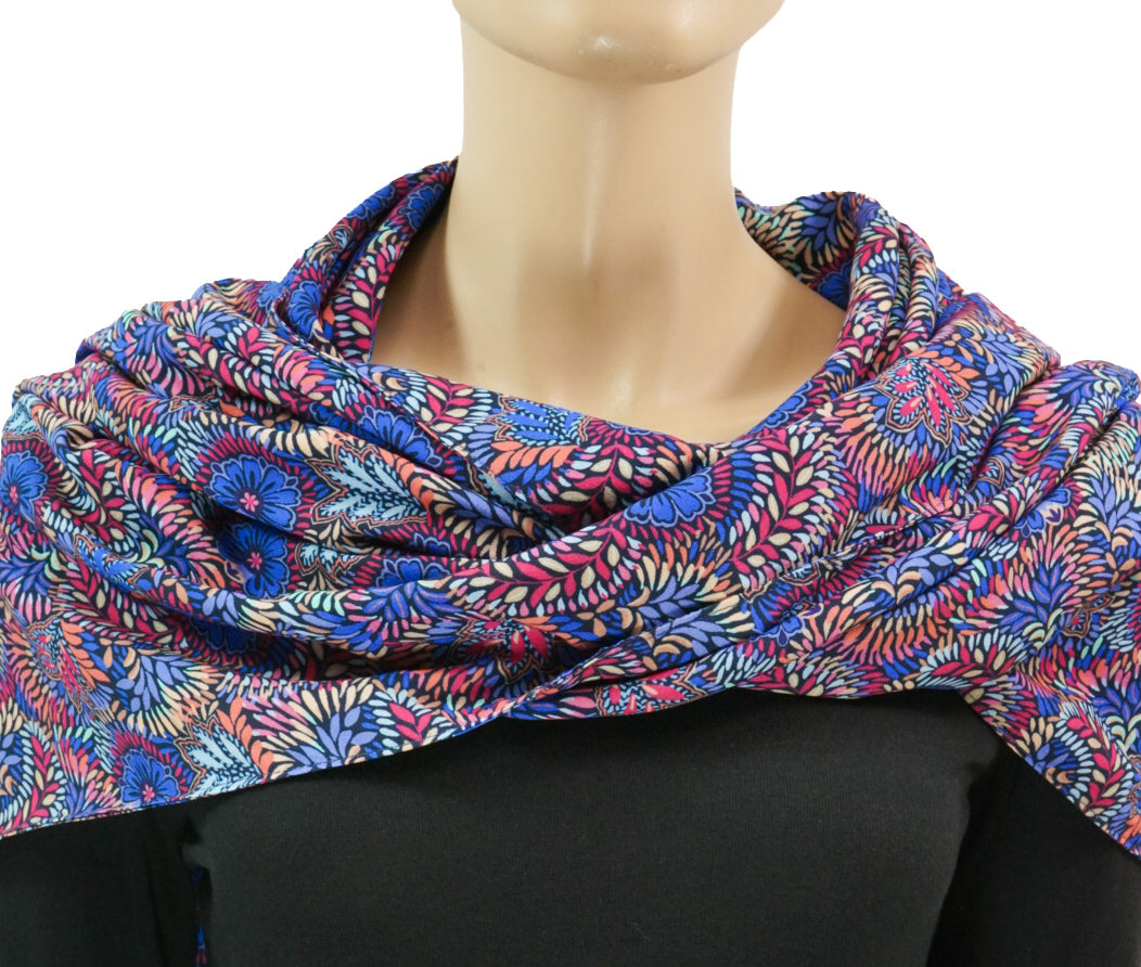Karabinertuch BLÜTENMIX BLAU