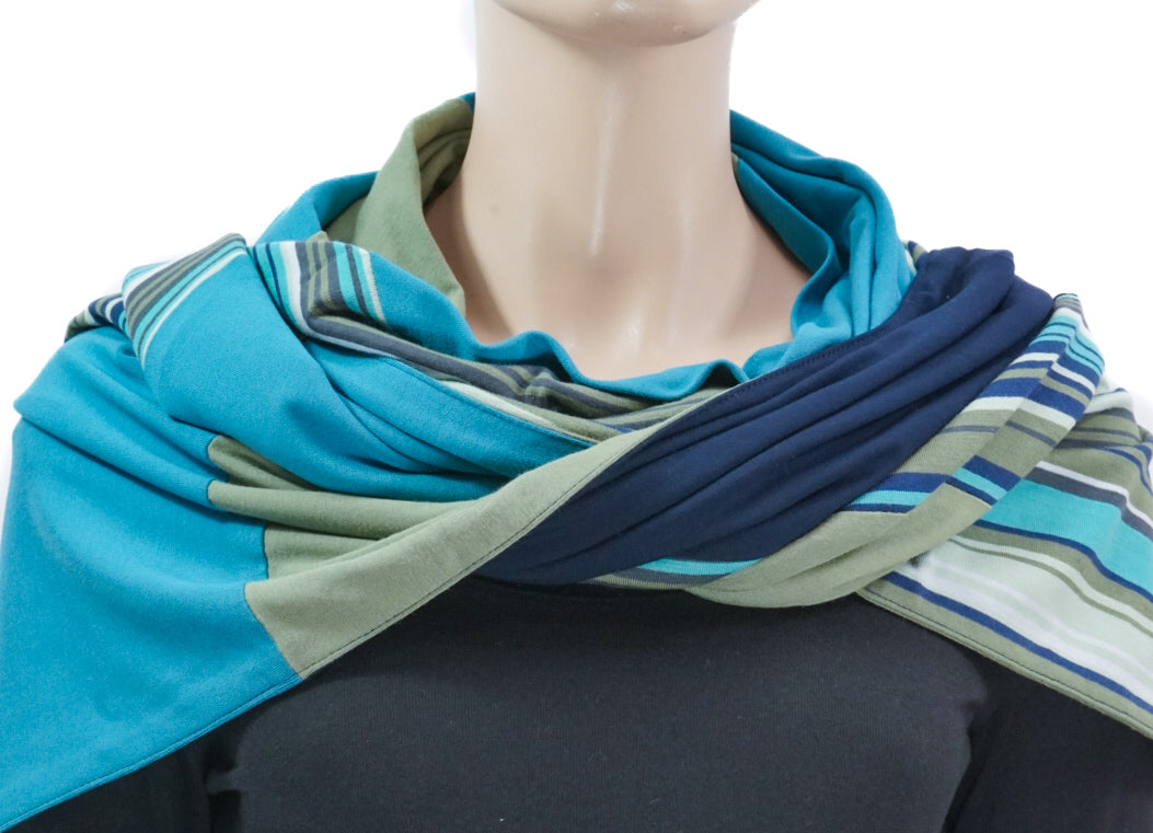 Karabinertuch | Streifenmix | marine-petrol-olive ____ RESERVIERT