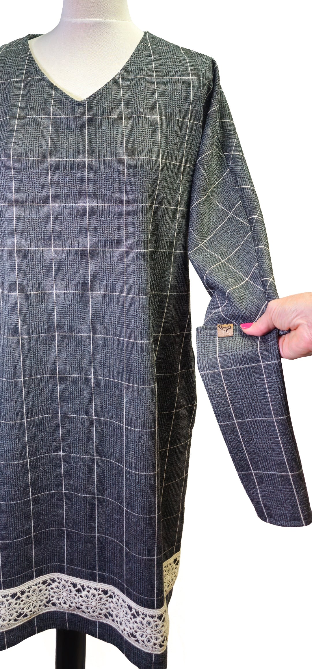 Kleid FLAVIA | Viskose Jacquard Grau