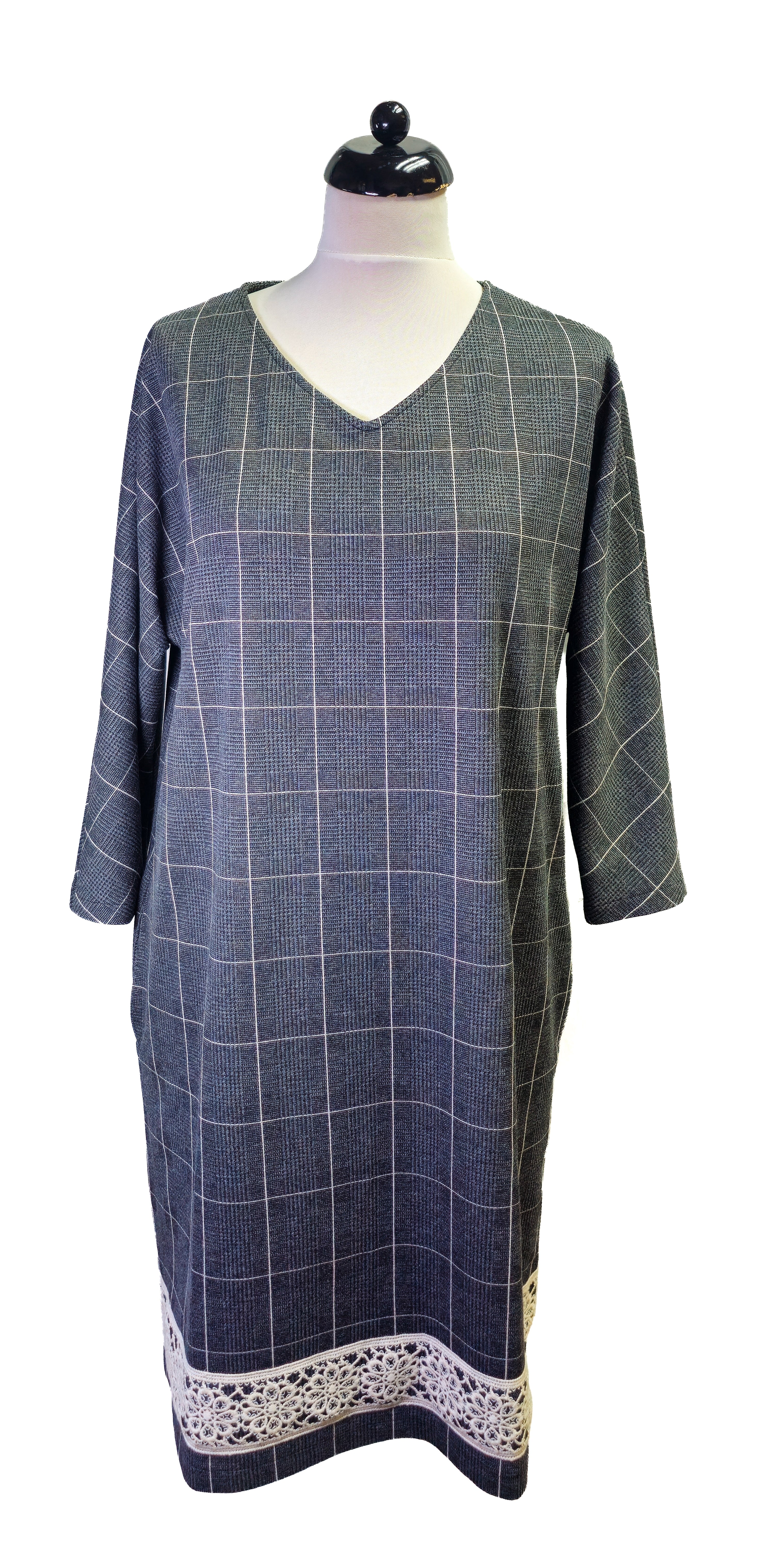 Kleid FLAVIA | Viskose Jacquard Grau
