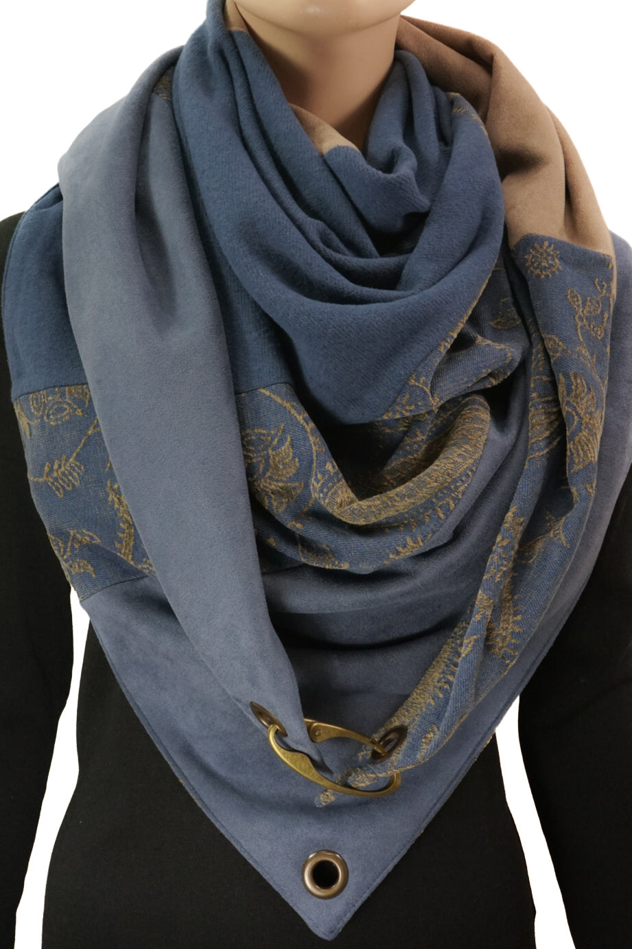 Karabinertuch PAISLEY DENIM CAMEL