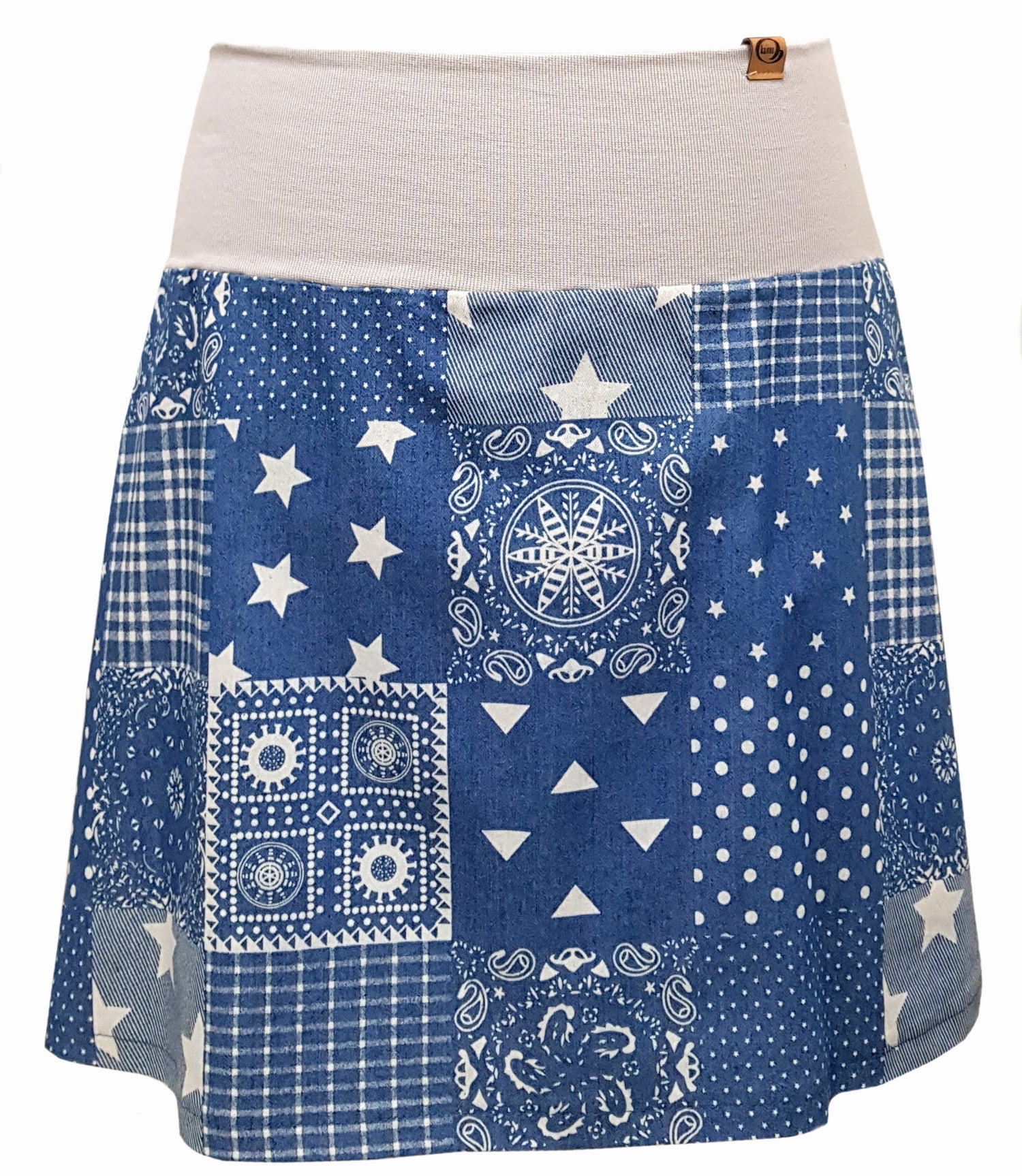Stoffrock, Jeans im Patchwork style