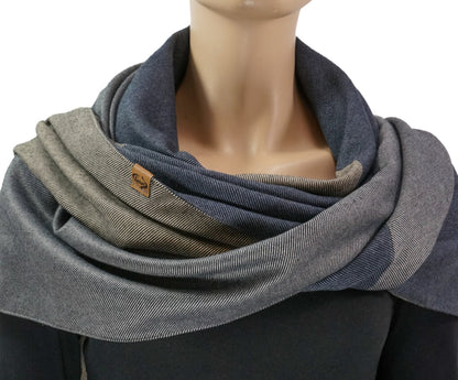 Karabinertuch TORINO | Grau • Blau • Beige