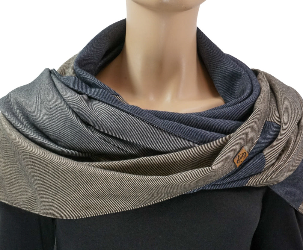 Karabinertuch TORINO | Grau • Blau • Beige
