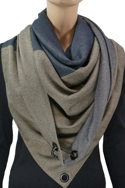 Karabinertuch TORINO | Grau • Blau • Beige