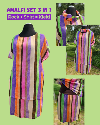 Set AMALFI | Shirt und Rock | 100% Lyocell