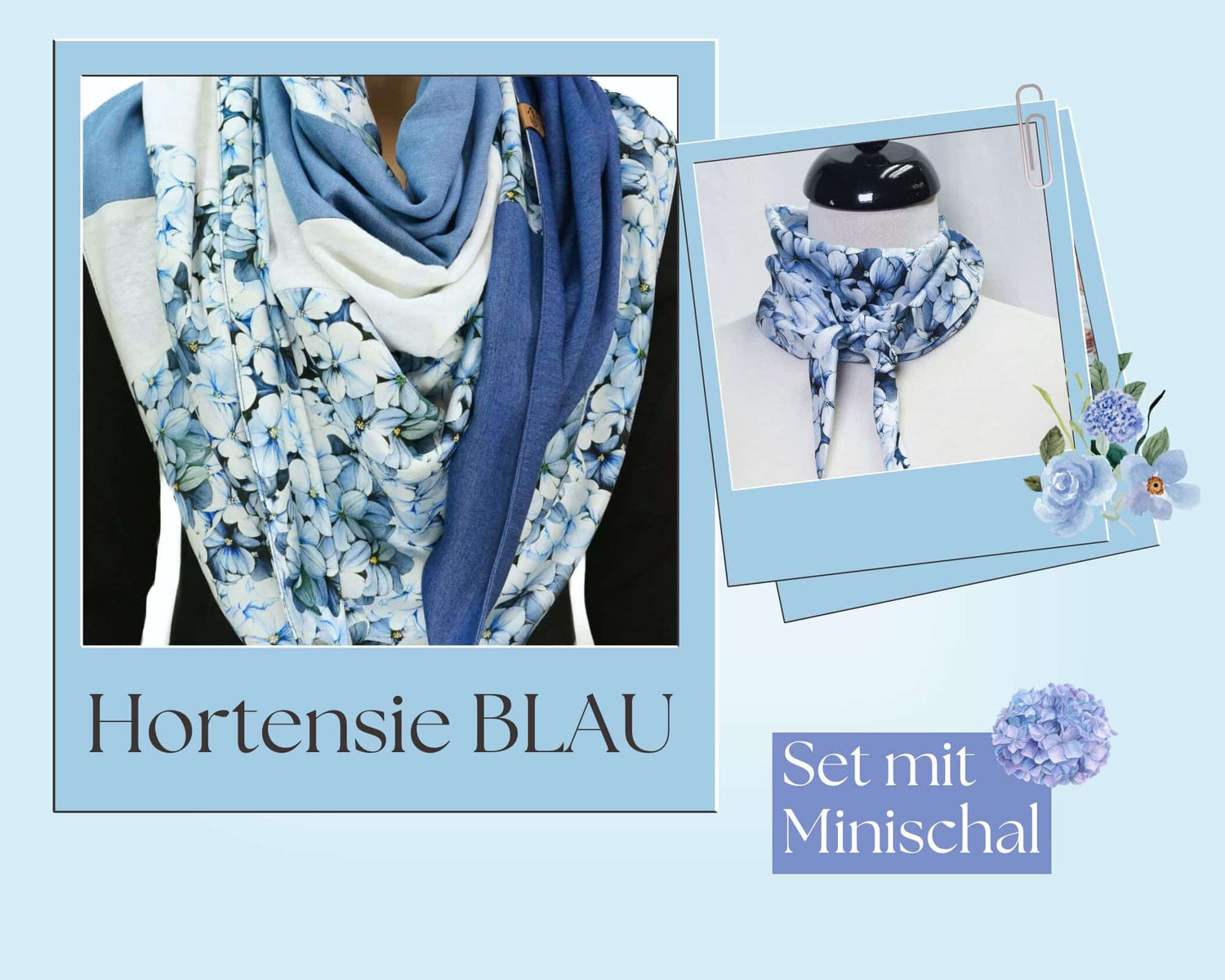 Karabinertuch Hortensie Blau