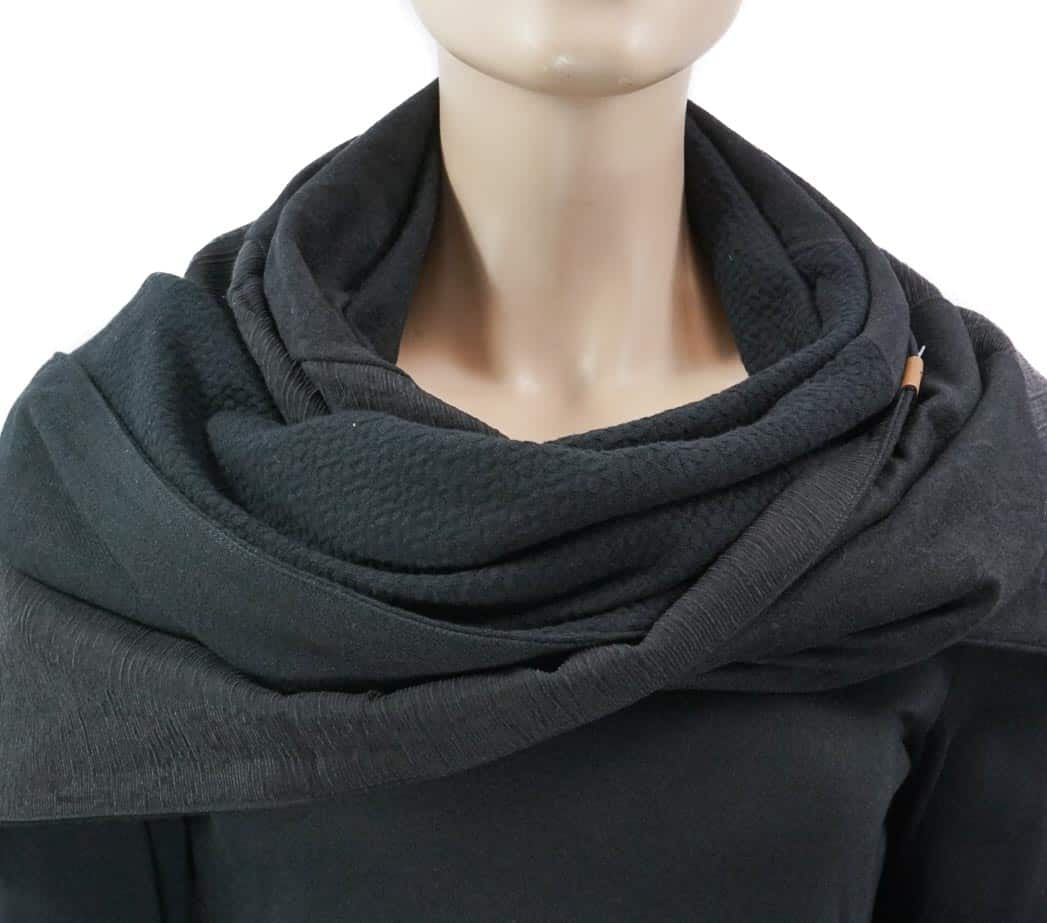 Karabinertuch, Materialmix in Schwarz, ohne Leder
