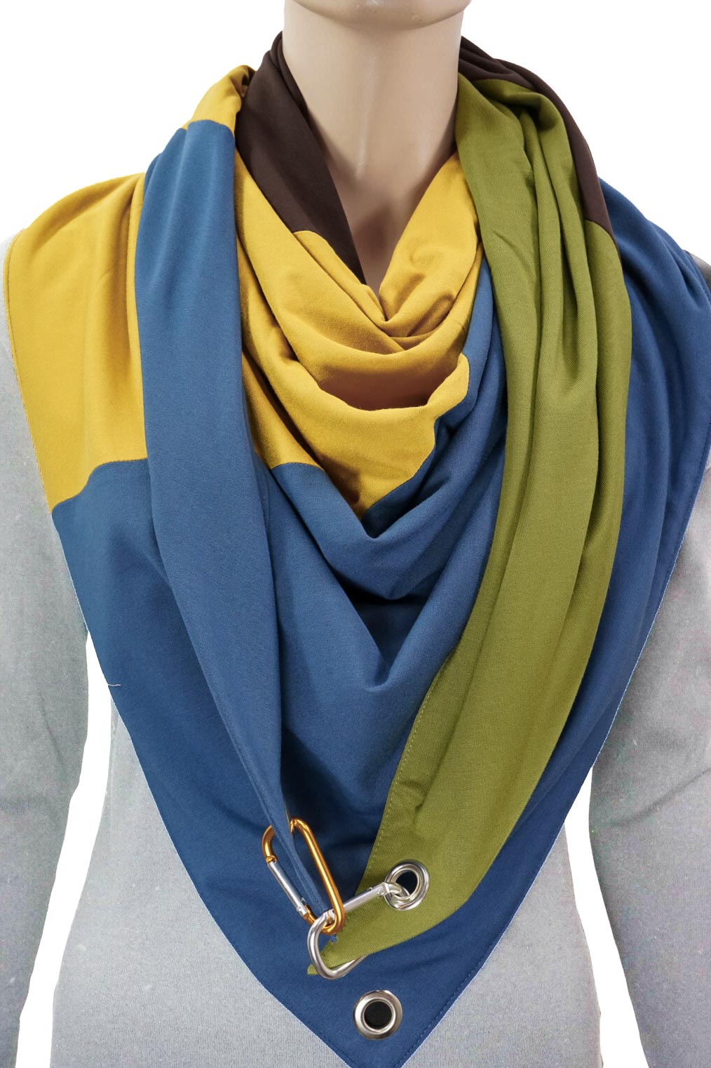 COLOR BLOCKING No. 1 | Curry | Oliv | Jeansblau | Braun