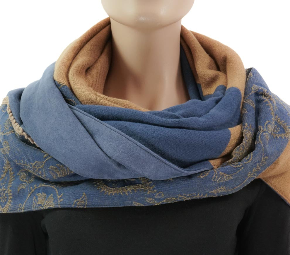Karabinertuch PAISLEY DENIM CAMEL