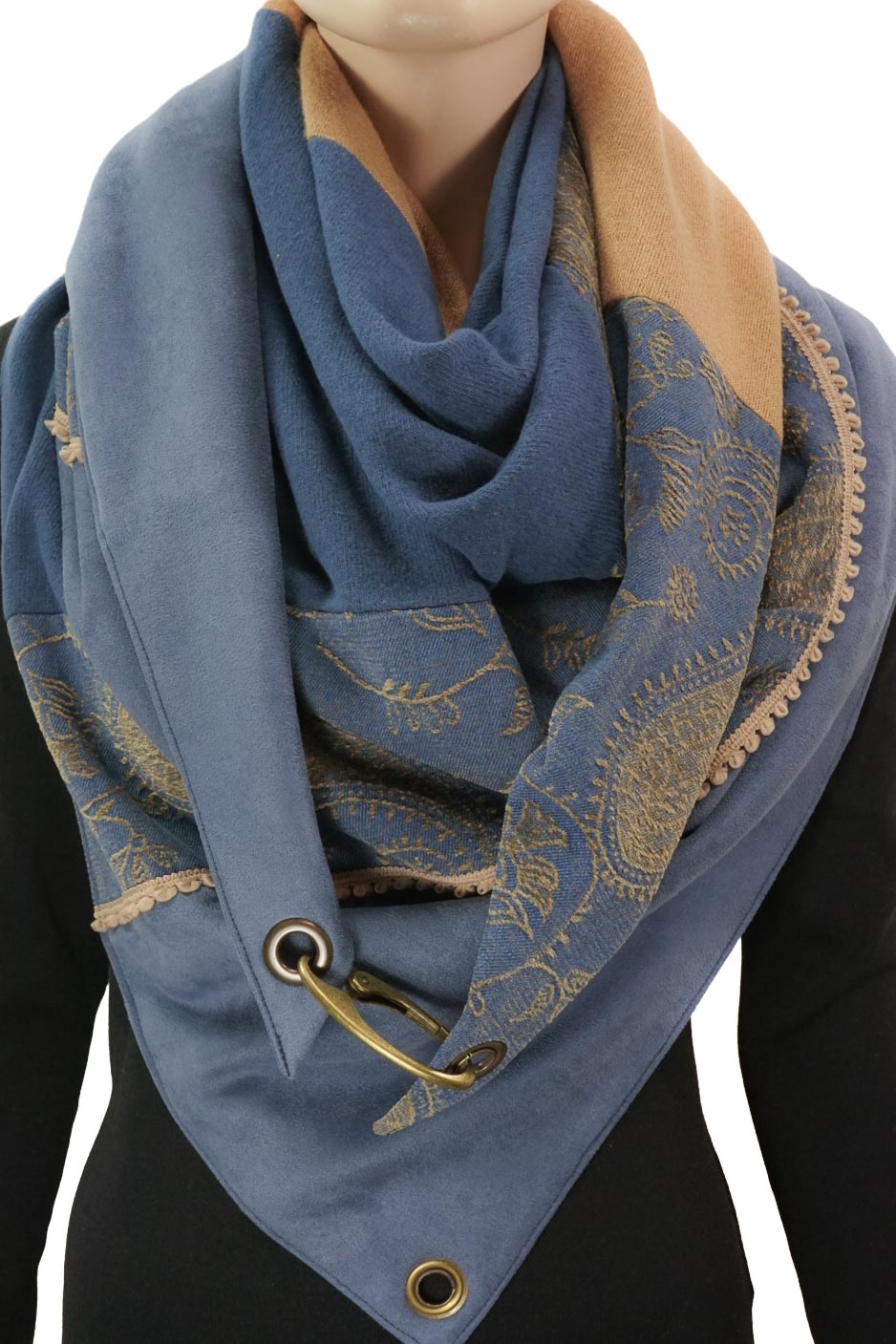 Karabinertuch PAISLEY DENIM CAMEL