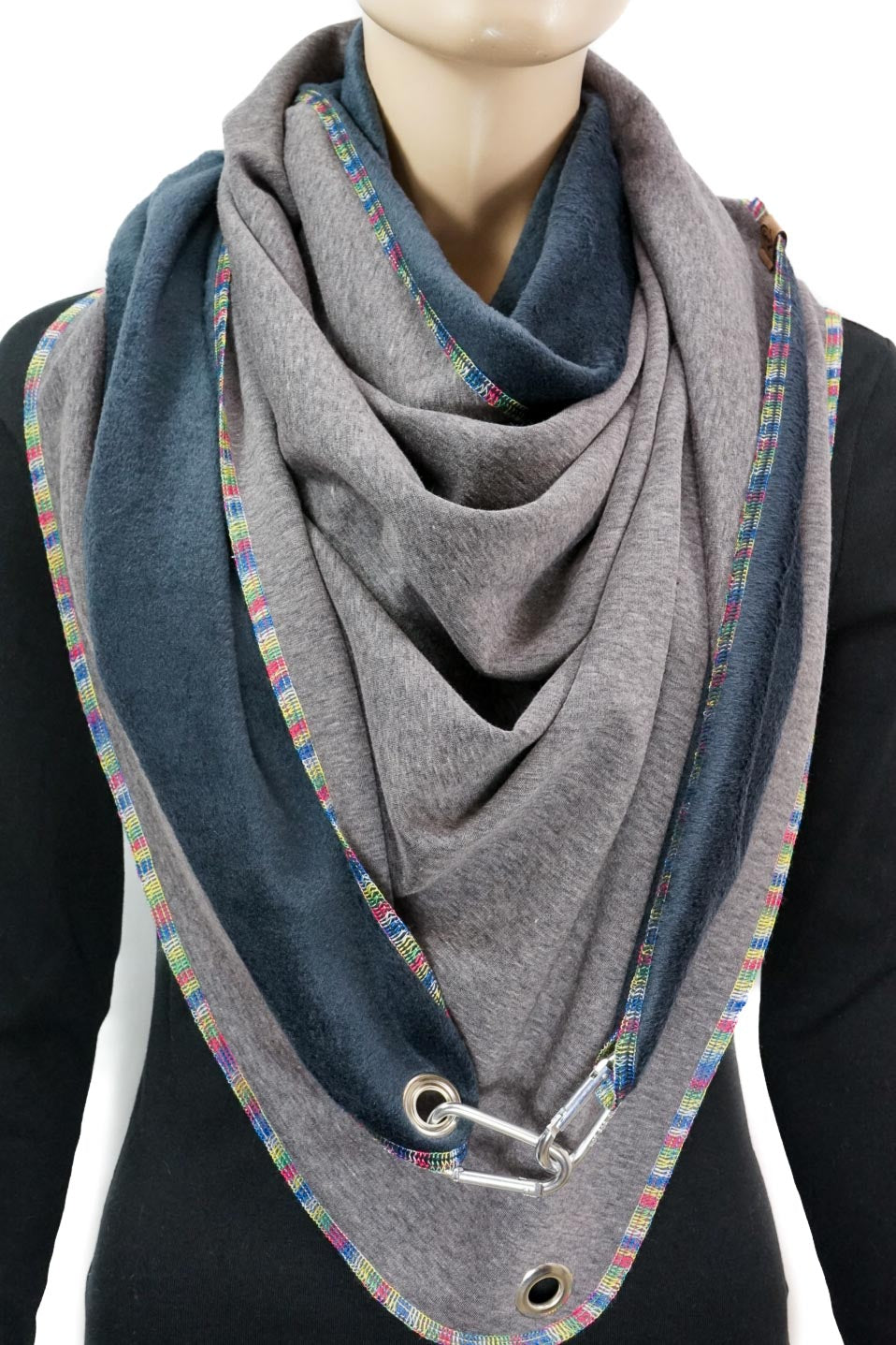 Karabinertuch REGENBOGEN BLAUGRAU