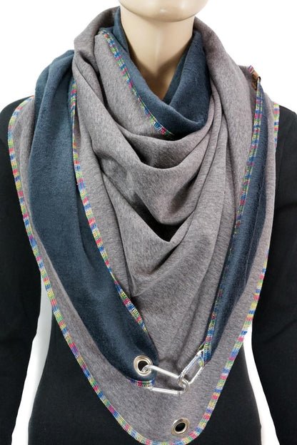 Karabinertuch REGENBOGEN BLAUGRAU