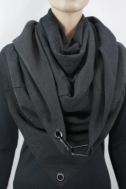 Karabinertuch, Materialmix in Schwarz, ohne Leder