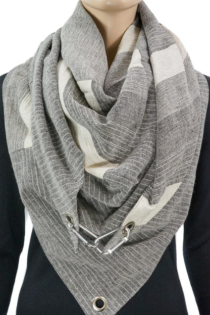 Karabinertuch MILANO Streifen GREIGE