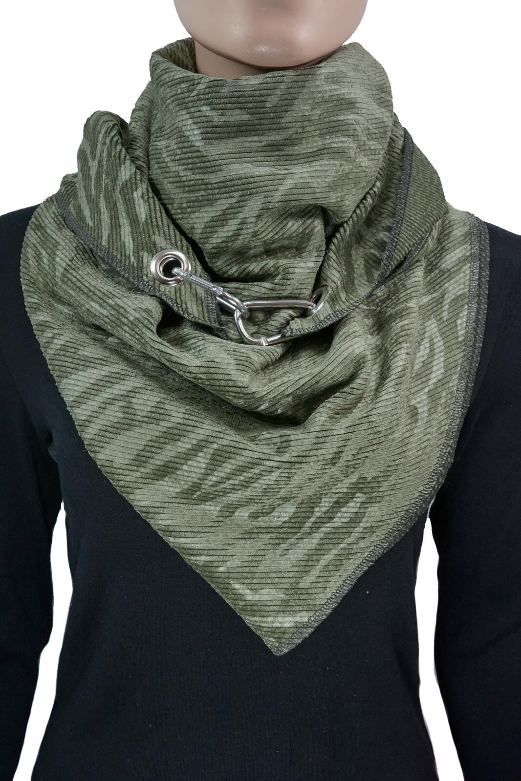 Karabinertuch OLIVIA | Cord, olivgrün | EINLAGIG