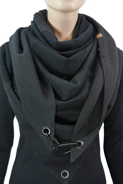 Karabinertuch, Materialmix in Schwarz, ohne Leder