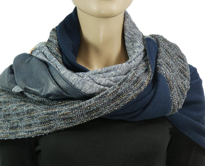 Dreieckstuch mit Karabiner, Wollmix in Blau