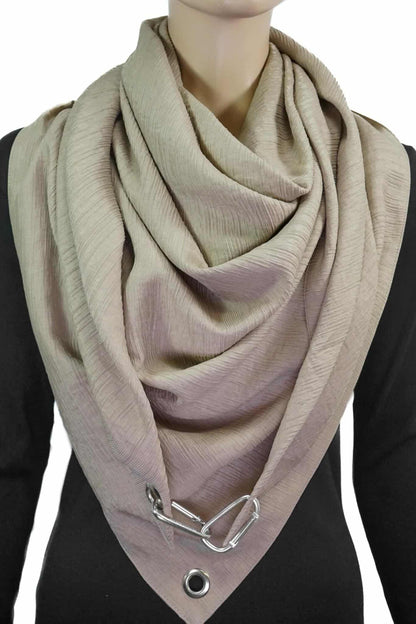 Dreieckstuch mit Karabiner, sandbeige, uni