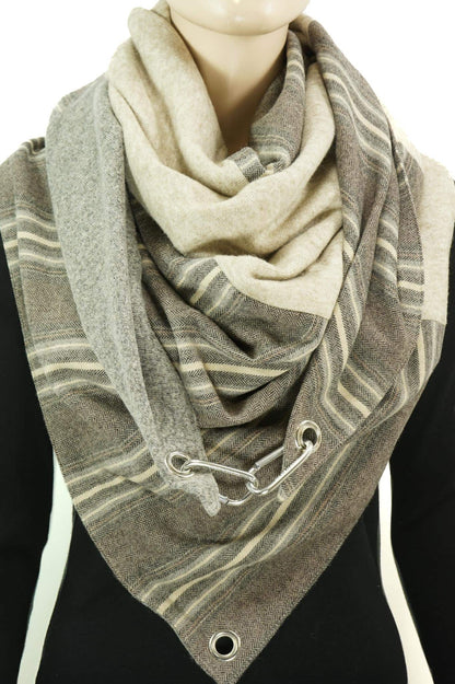 Dreieckstuch mit Karabiner, Trendmix GREIGE