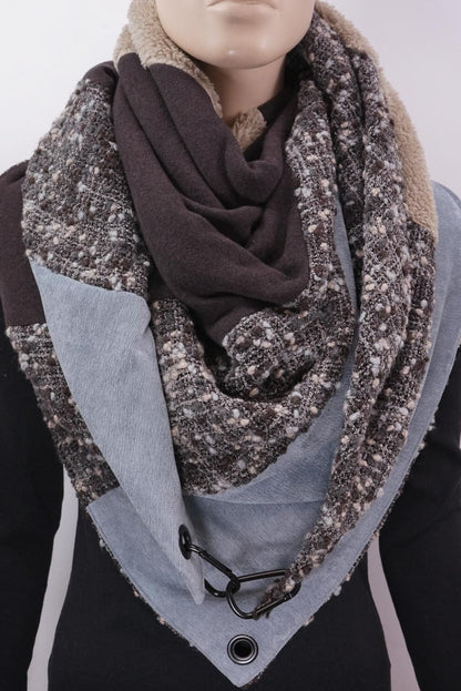 Karabinertuch Winterbouclé | Graublau, Braun &amp; Teddy