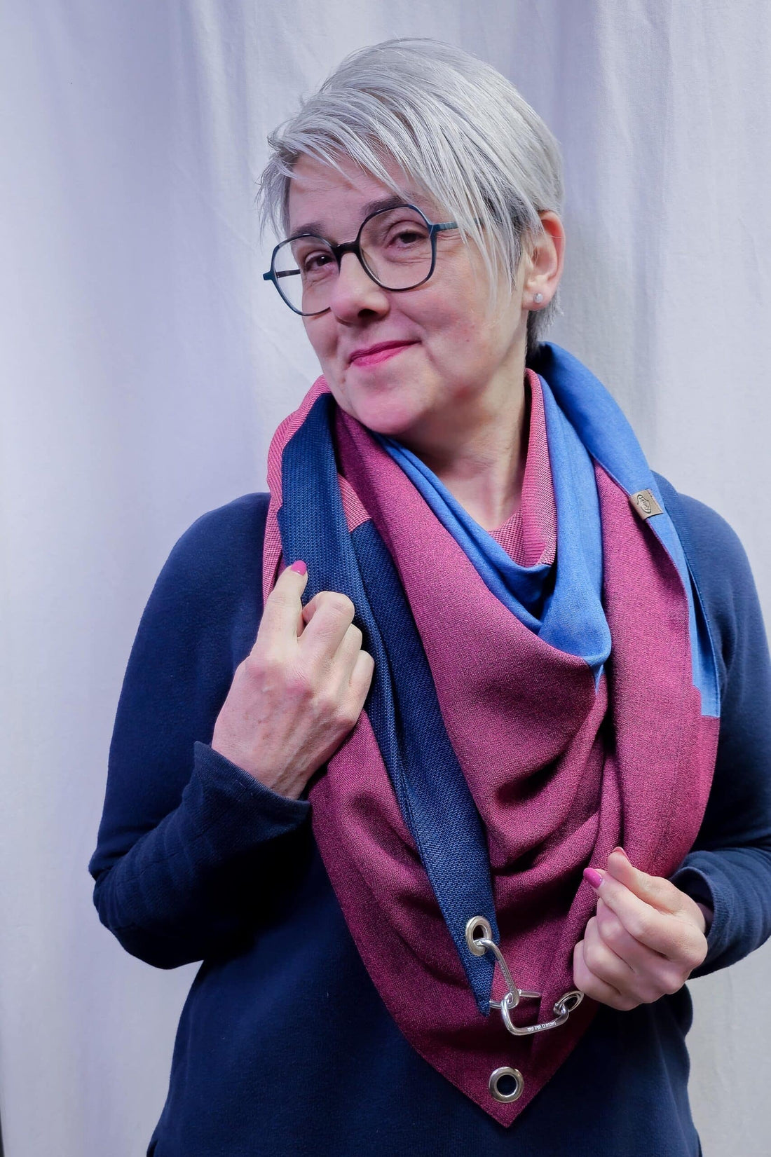 Karabinertuch Beere &amp; Denim