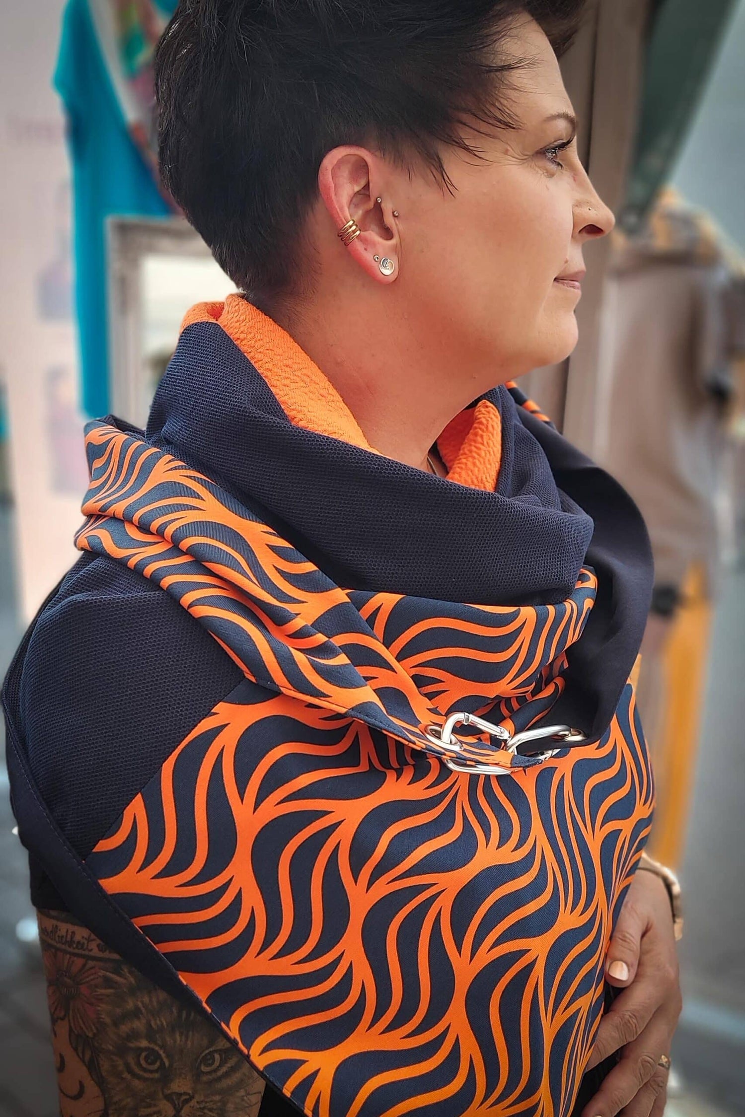Karabinertuch Navy Flame