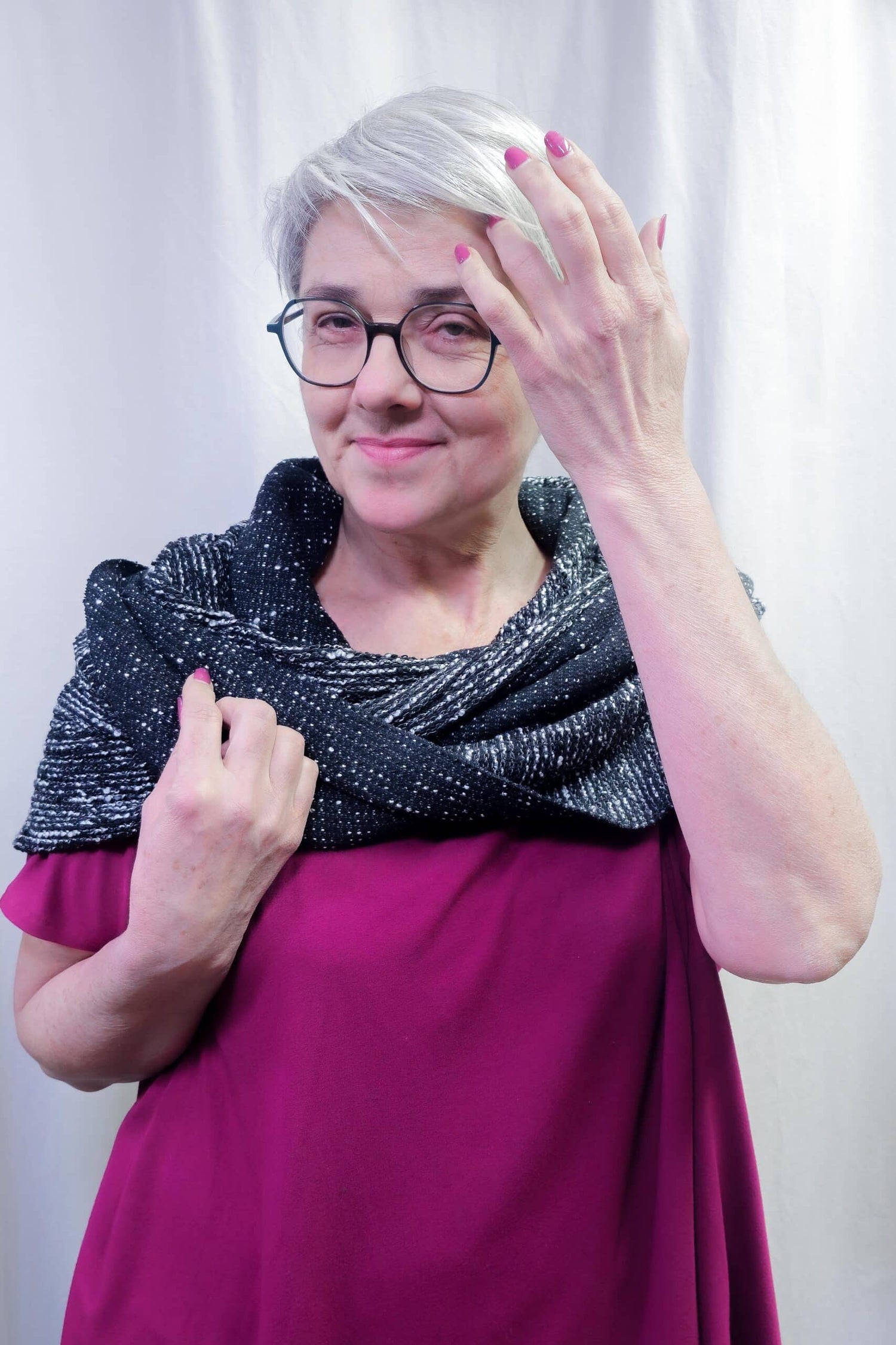 Karabinertuch Schwarz meliert, EINLAGIG