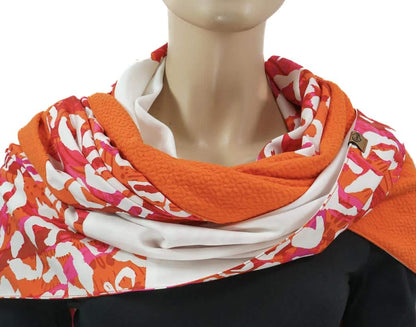 Karabinertuch Leo Orange-Pink-Weiß