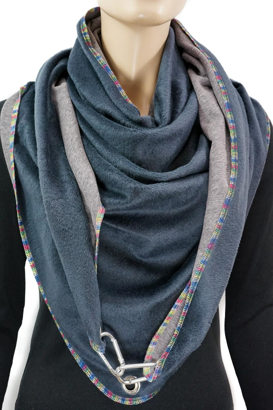 Karabinertuch REGENBOGEN BLAUGRAU