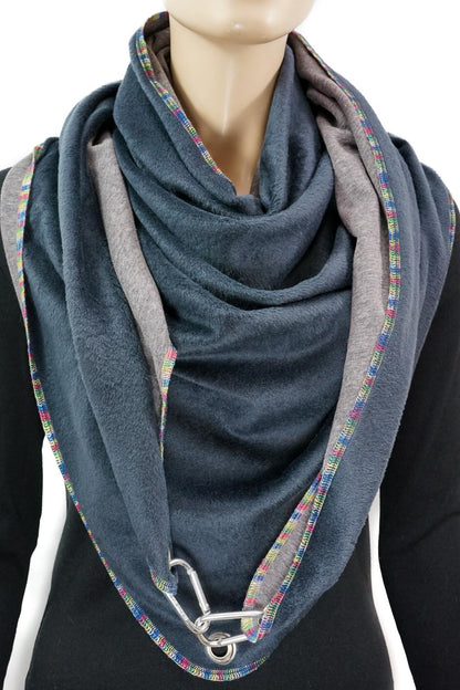 Karabinertuch REGENBOGEN BLAUGRAU