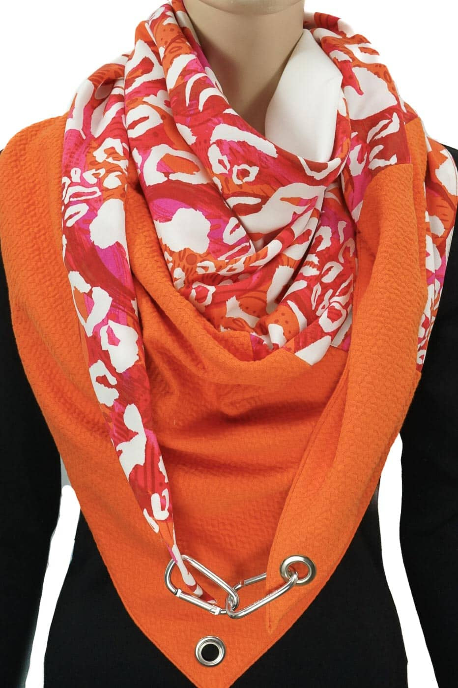 Karabinertuch Leo Orange-Pink-Weiß