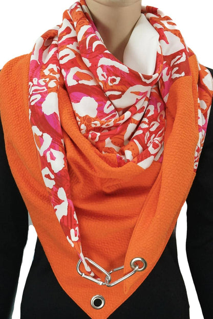 Karabinertuch Leo Orange-Pink-Weiß