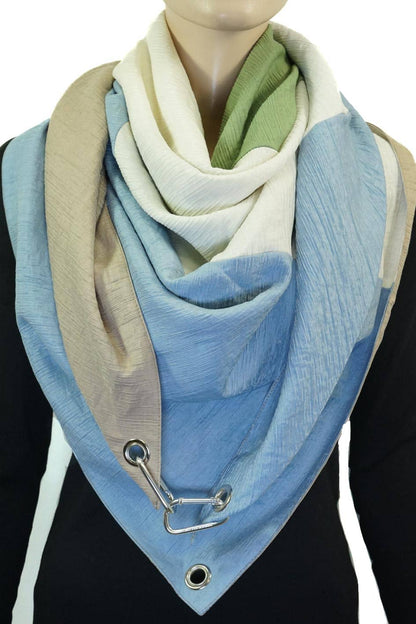 Dreieckstuch mit Karabiner, colour blocking in pastell
