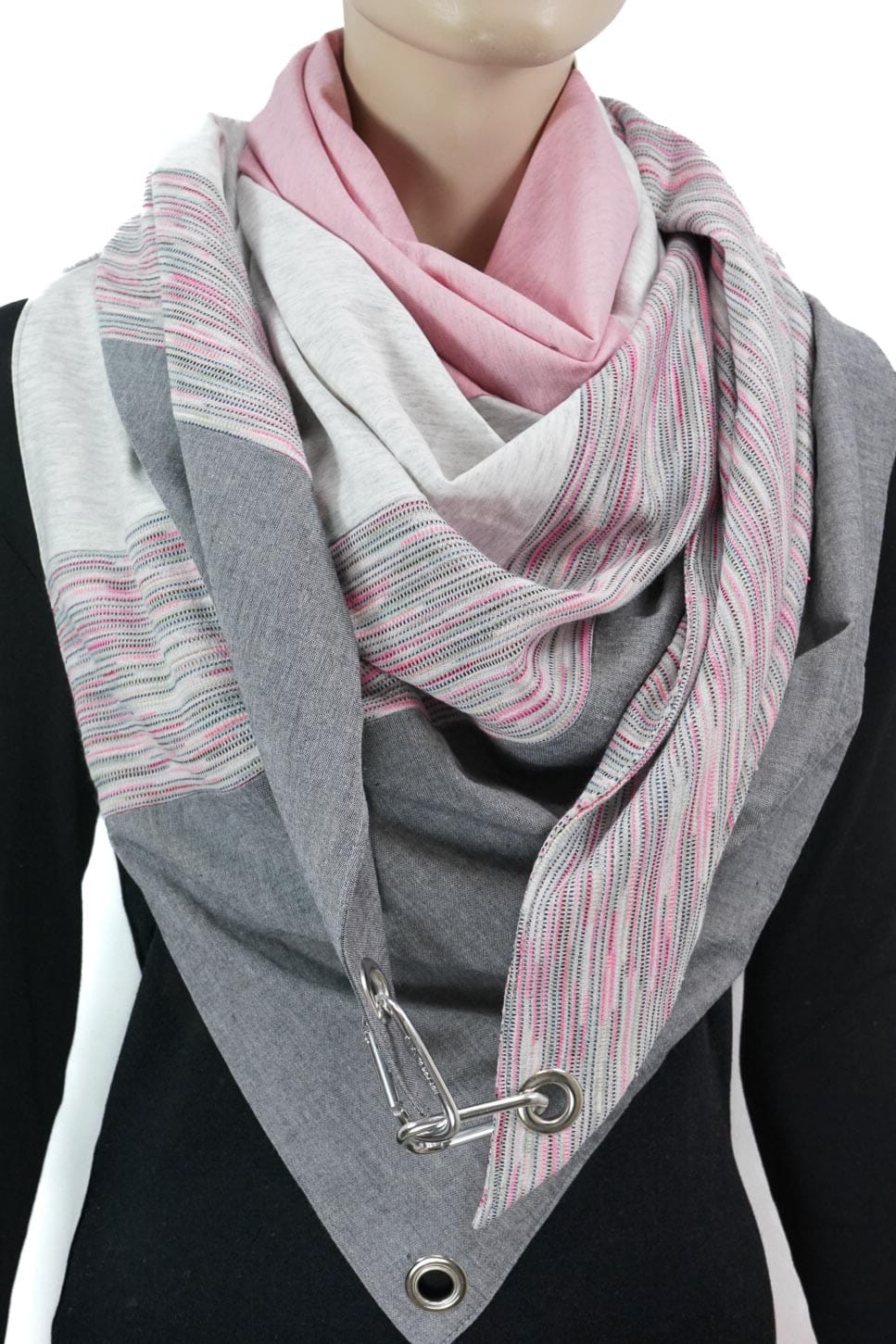 Dreieckstuch mit Karabiner, Frühling in rosa