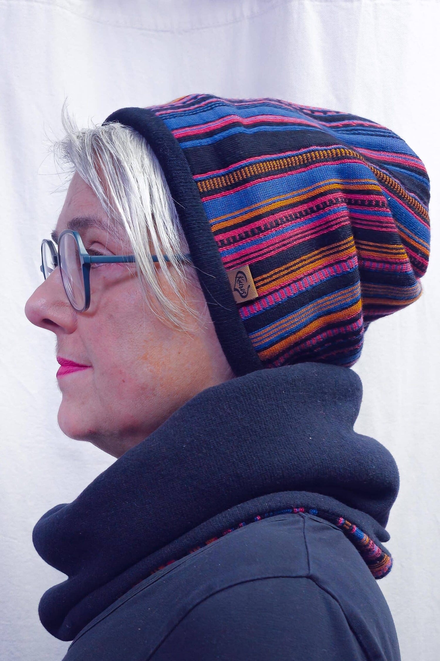 TWIST Mütze | Bunt gestreift | Merino-Jacquard &amp; Strick