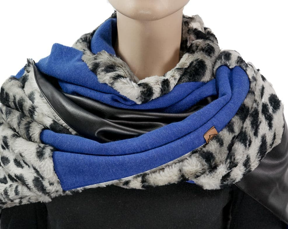 Karabinertuch Panther | Kuscheliges Kunstfell mit Royalblau | PREORDER