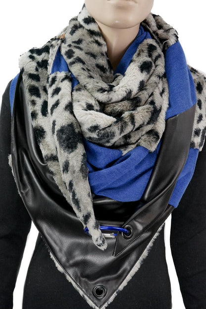 Karabinertuch Panther | Kuscheliges Kunstfell mit Royalblau | PREORDER