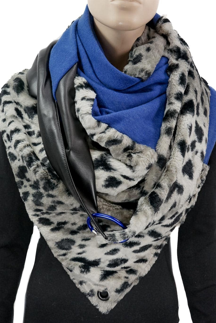 Karabinertuch Panther | Kuscheliges Kunstfell mit Royalblau | PREORDER